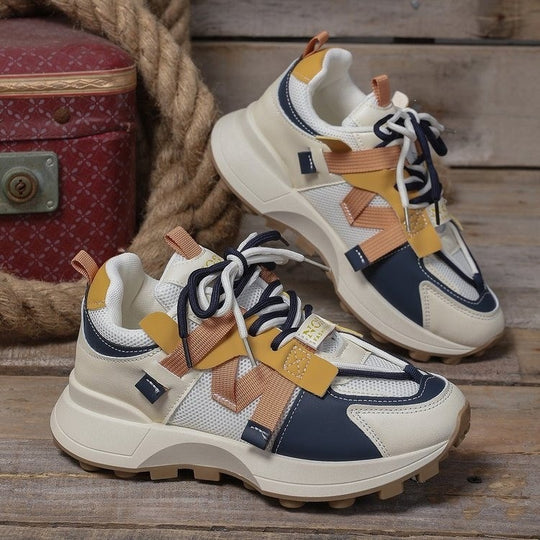Damen Chunky-Plateau-Sneaker mit atmungsaktivem Mesh und montierten Riemen Shop Nory