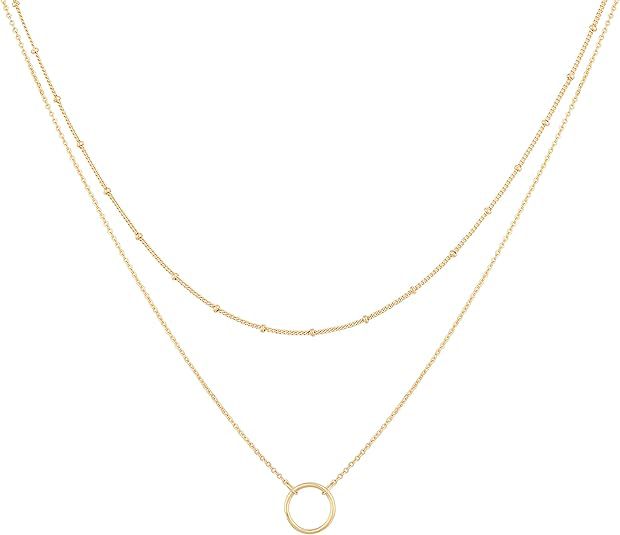Damen Halskette mit doppellagigem Herzanhänger und minimalistischem Design Shop Nory