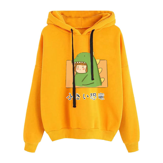 Damen nan kurz geschnittener Cropped-Kapuzenpullover mit niedlicher Frosch-Illustration und verstellbarer Kapuze Shop Nory