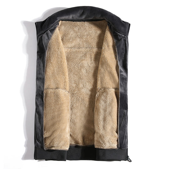 Herren Ärmellose Thermo-Fleeceweste mit Sherpa-Innenfutter und Stehkragen Shop Nory
