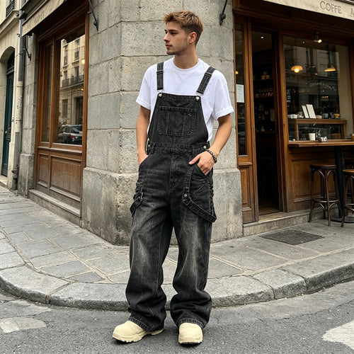 Herren Lässige Denim-Latzhose Shop Nory
