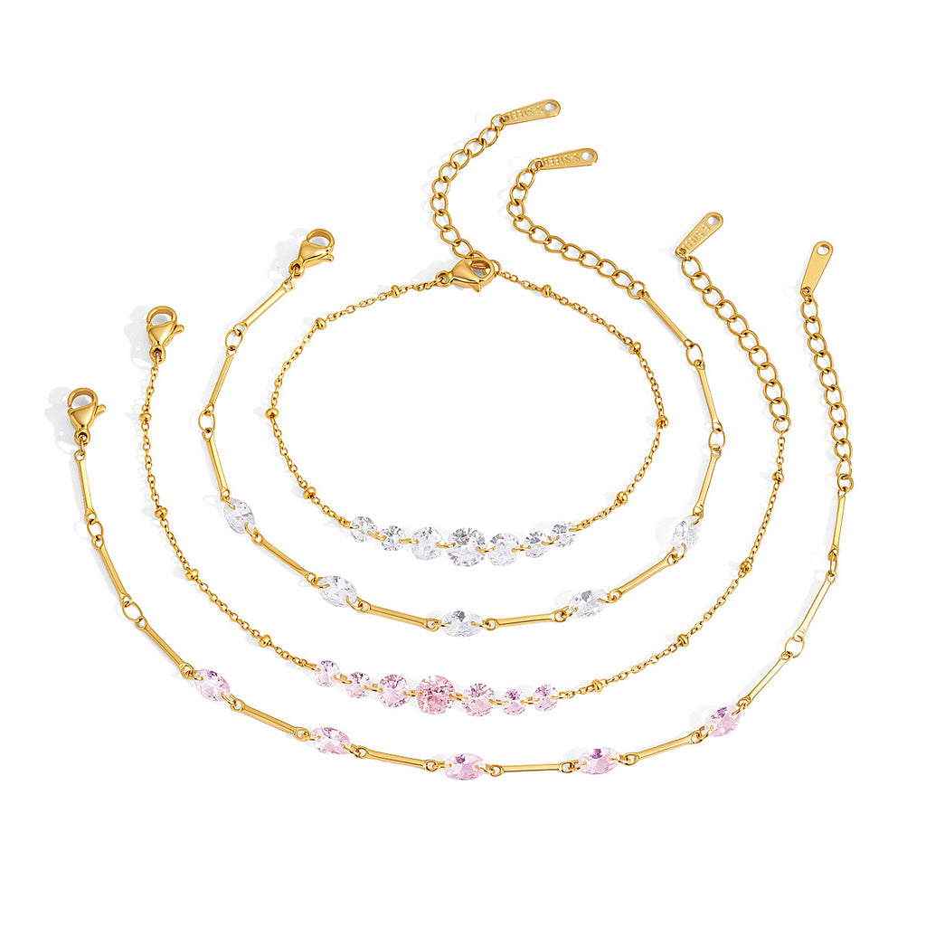 Damen Armband mit funkelnden Kristallen und verstellbarem Verschluss Shop Nory