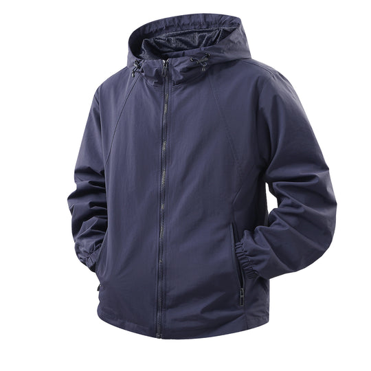 Herren Leichte atmungsaktive Kapuzen-Windjacke mit Mesh-Innenfutter und Reißverschlusstaschen Shop Nory