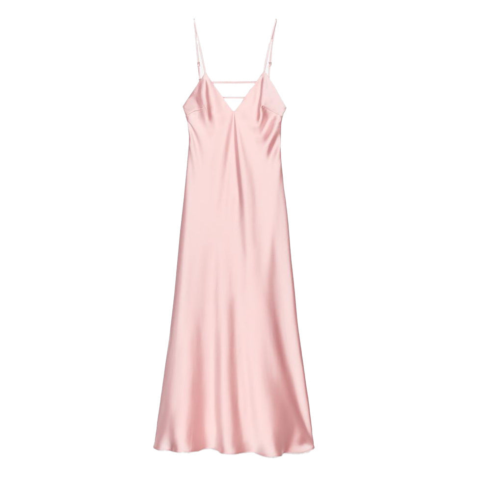 Damen Sommerliches Spaghettiträgerkleid mit schmeichelndem Schnitt und fließendem Stoff