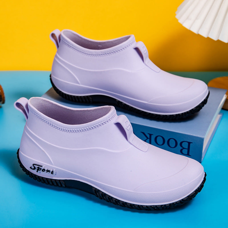 Damen Kurzschaftige wasserdichte Slip‑On Gummistiefelette mit Neoprenkragen und profiliertem Anti‑Rutsch‑Laufsohlen‑Design Shop Nory