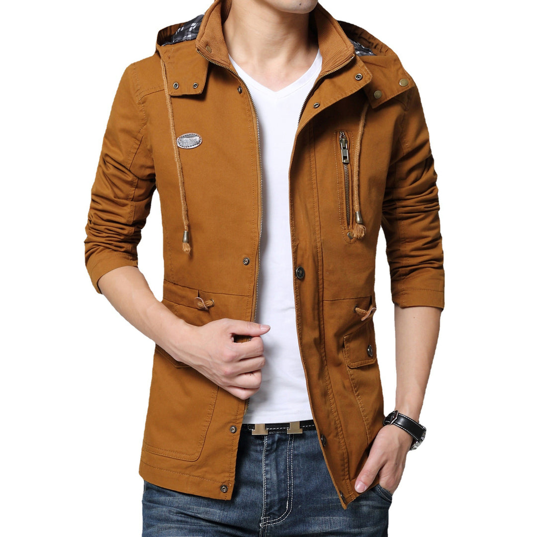 Herren Urbaner Baumwoll-Parka mit Tunnelzug, Brustreißverschluss und geripptem Innenkragen Shop Nory