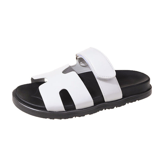 Damen bequeme Kunstleder-Sandalen mit verstellbaren Riemen