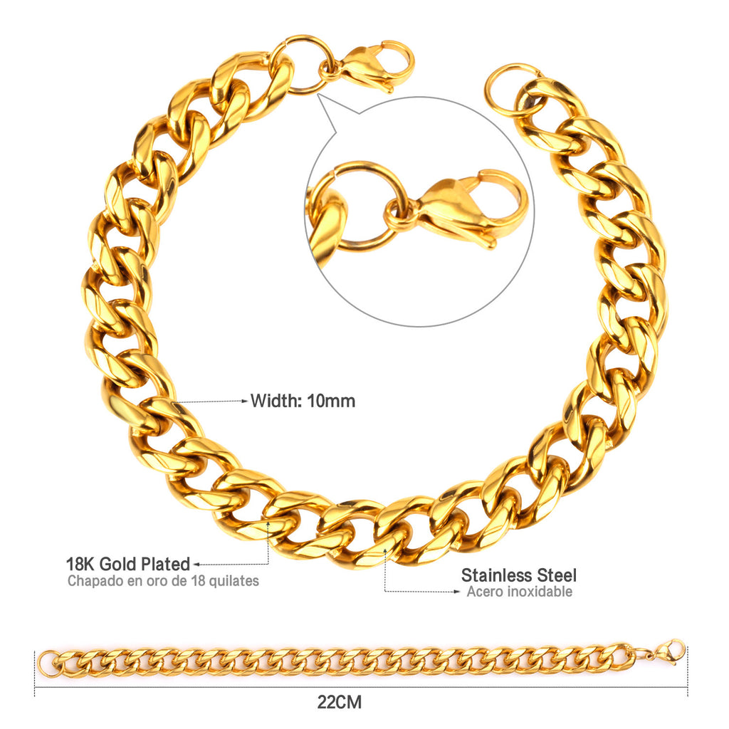 Damen Edelstahl Armband mit goldplattierter Kettenstruktur Shop Nory