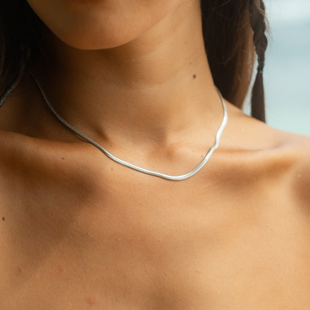 Damen elegante und versilberte Schlangenkette Shop Nory