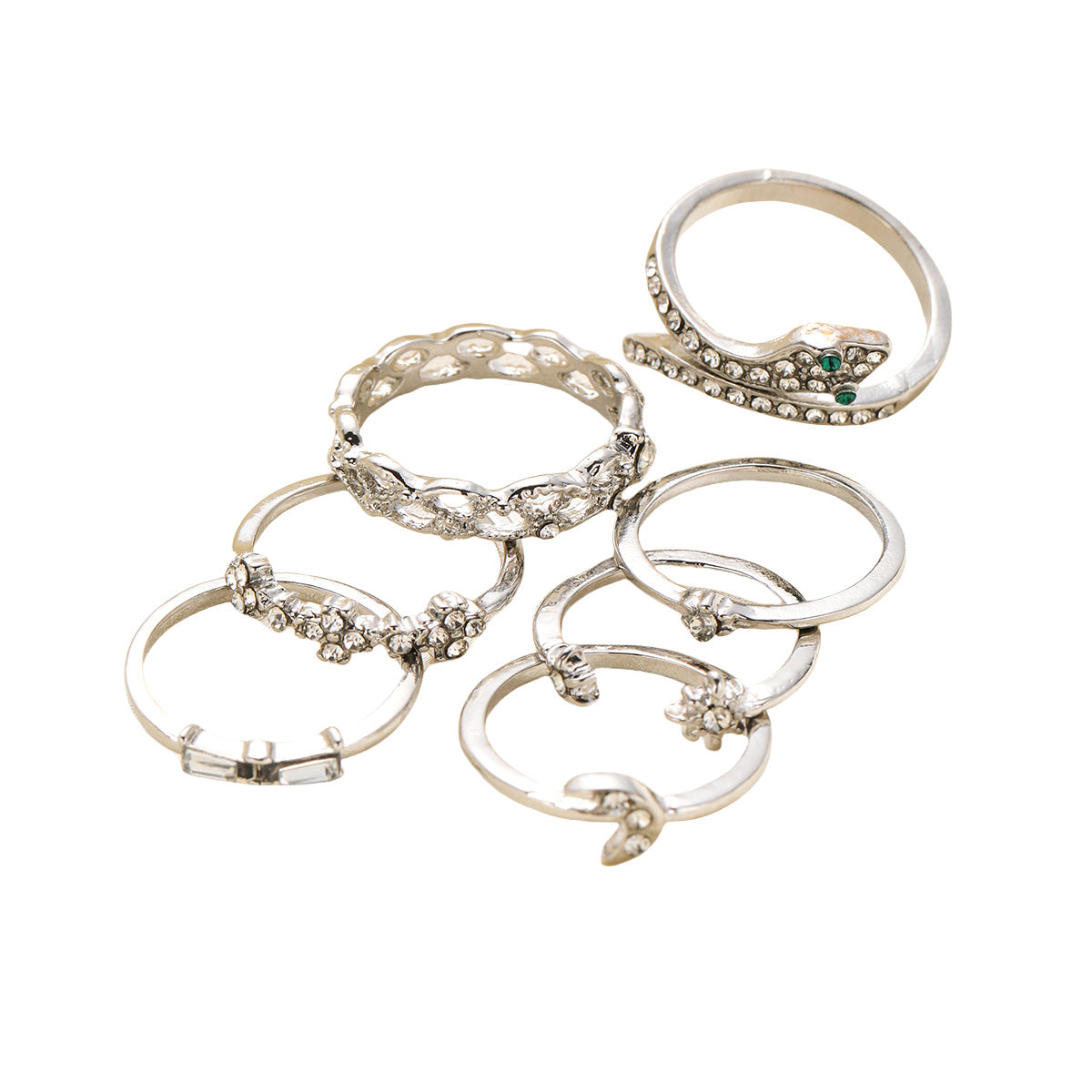 Damen Ring-Set mit funkelnden Akzenten und liebevollen Botschaften Shop Nory