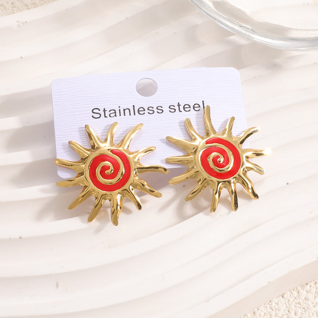 Damen Ohrstecker im kunstvollen Sonnenmotiv Shop Nory