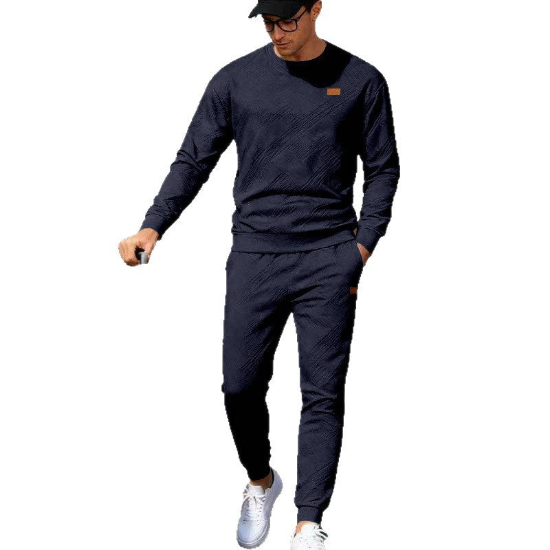 Herren Feinstrukturiertes Lounge-Set mit Rundhals-Pullover & schmaler Jogginghose Shop Nory