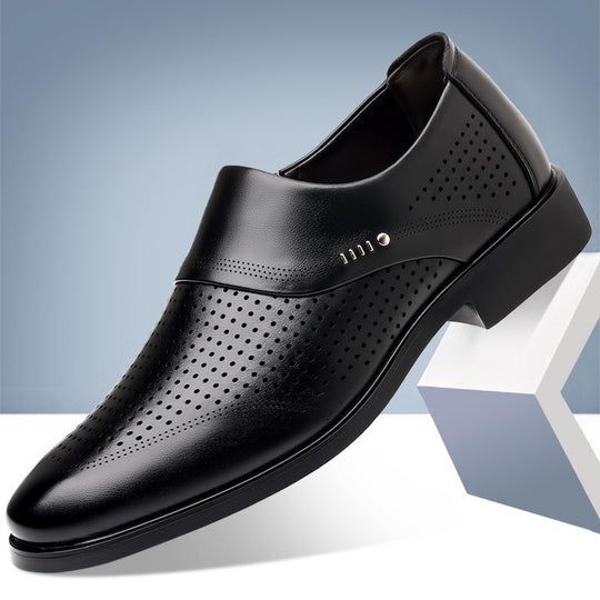 Herren Eleganter Slip-On Business-Halbschuh mit spitzer Zehenkappe und dezenter Perforation Shop Nory