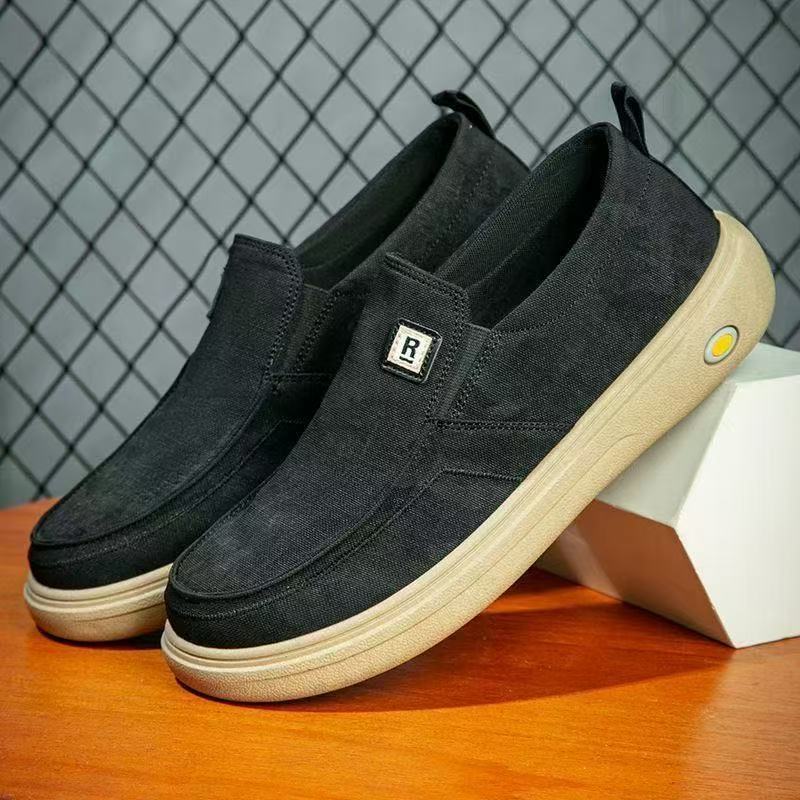 Herren Canvas-Slip-On Freizeit-Slipper mit ergonomischer Komfortplateau-Sohle Shop Nory
