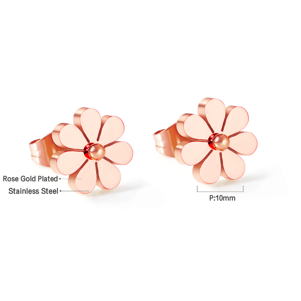 Damen Ohrstecker im eleganten Blumen-Design aus goldplattiertem Edelstahl Shop Nory