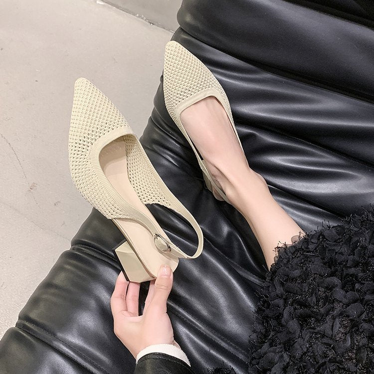 Damen Slingback-Pumps mit strukturiertem Obermaterial und elegantem Blockabsatz