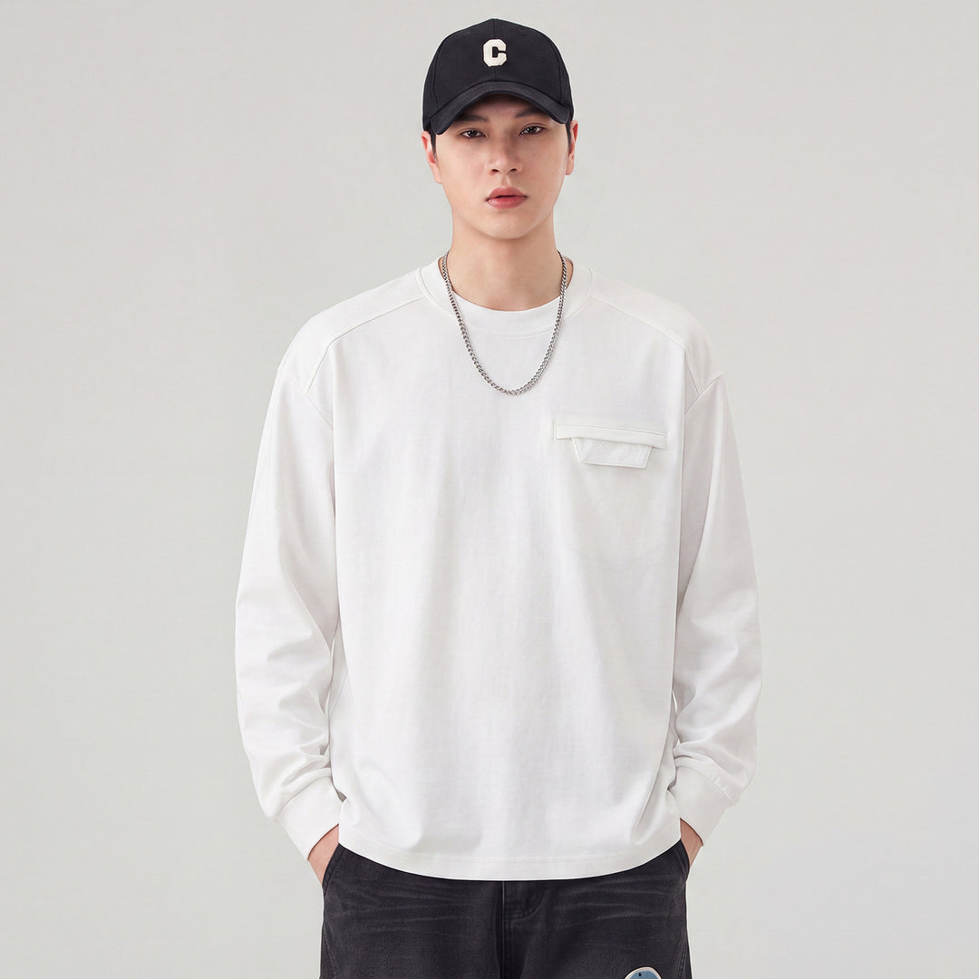 Herren Oversize Sweatshirt mit Brustklappe und Raglanärmeln Shop Nory