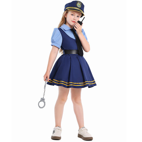 Mädchen Polizeikostüm mit Hemd, Rock und Ohr-Applikationen Shop Nory