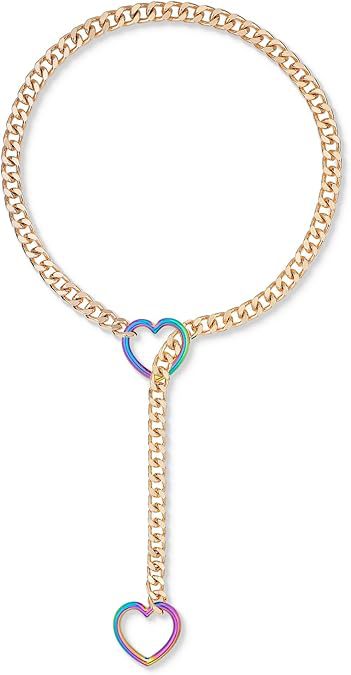 Damen auffällige Kette mit Herzanhängern und charakteristischem Design Shop Nory