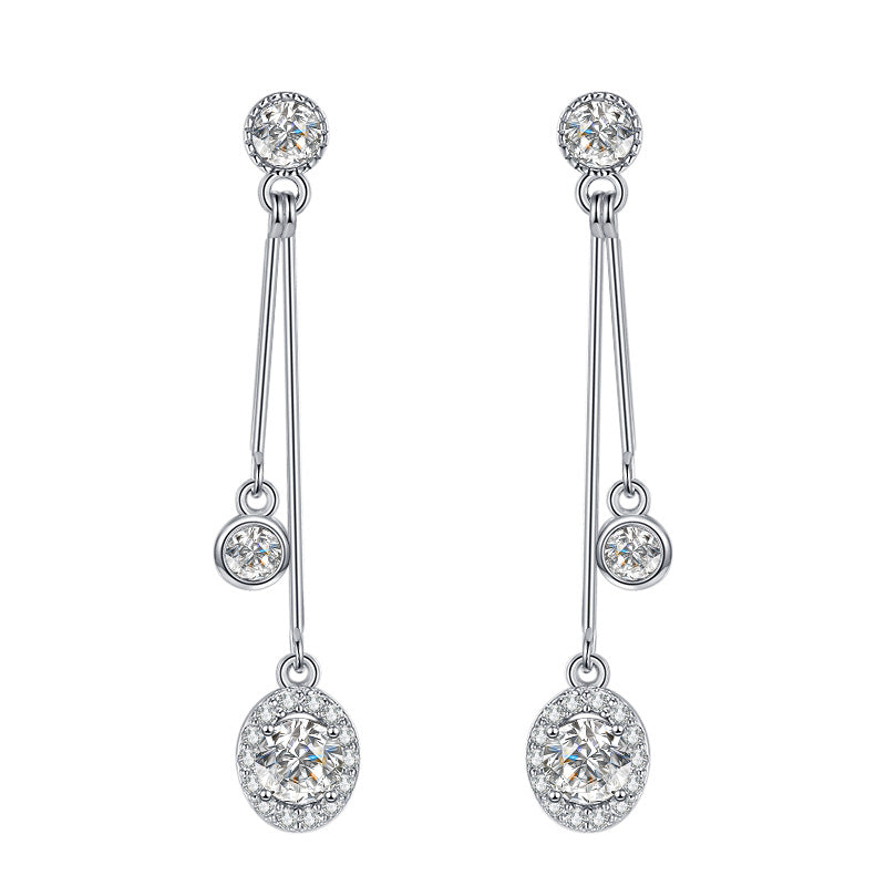 Damen-Ohrhänger mit funkelnden Kristallen und eleganter Verlängerung Shop Nory