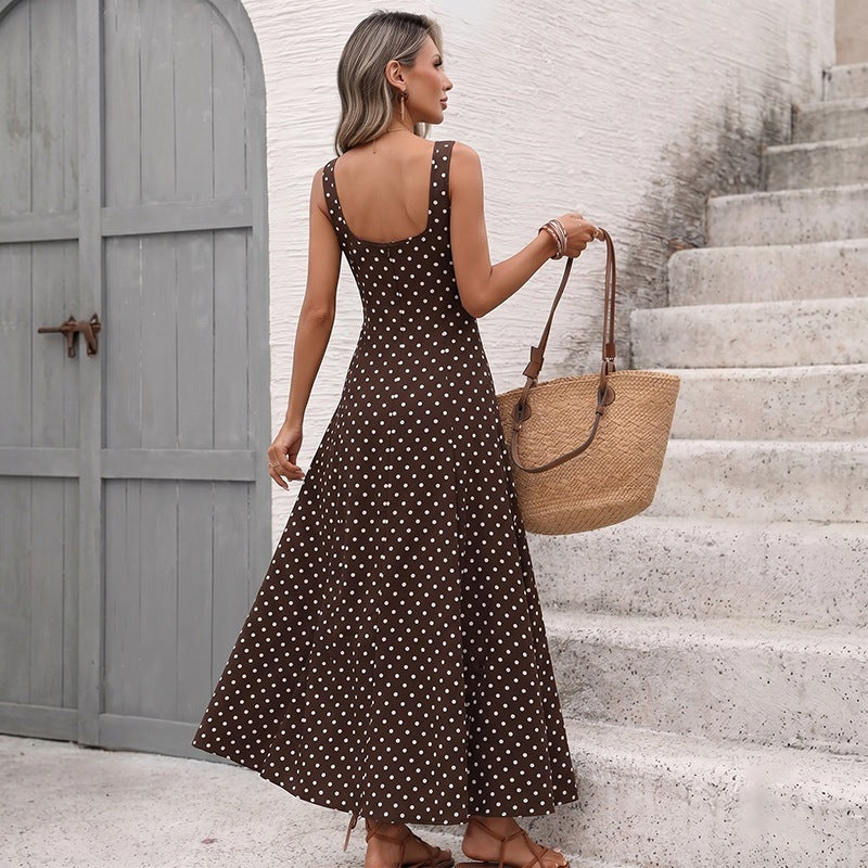 Damen Trendiges Maxikleid mit Punkten Shop Nory