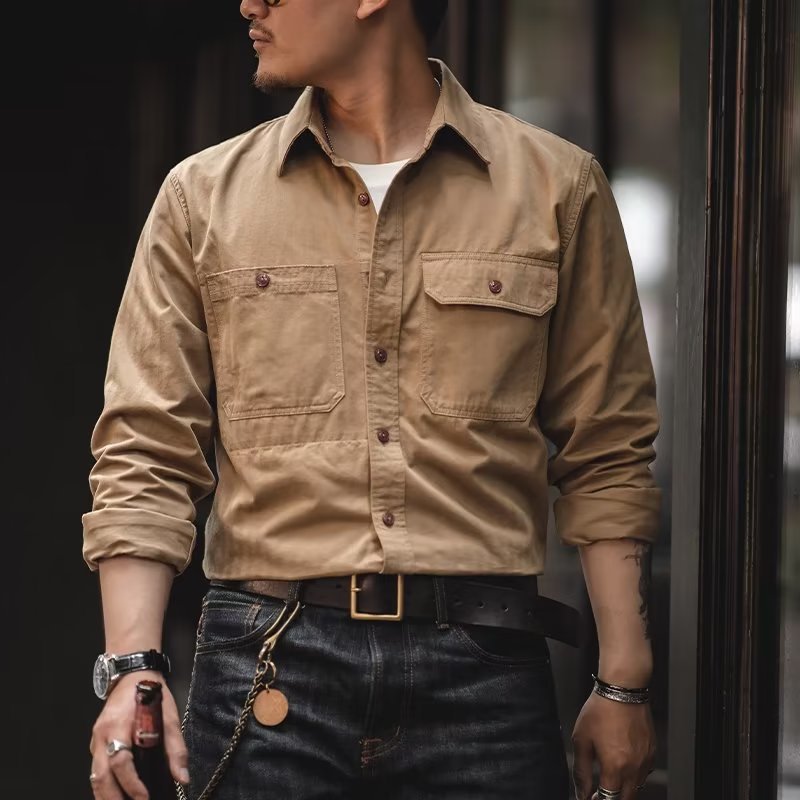 Herren Utility-Hemd mit Brusttaschen Shop Nory