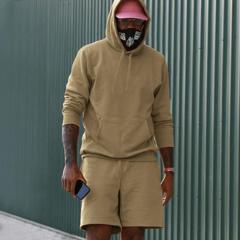 Herren Hoodie-Shorts-Set mit Kängurutasche