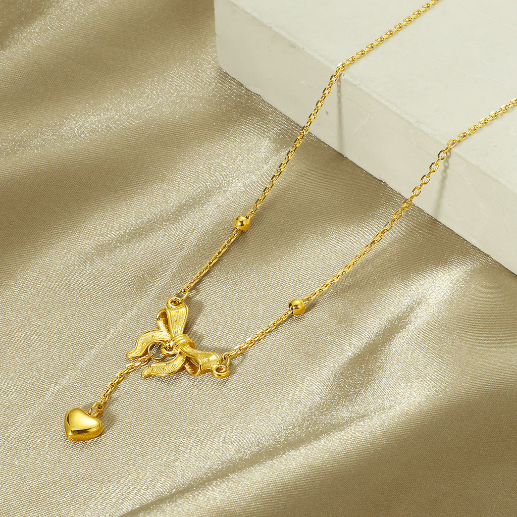 Damen Elegante Schleifenanhänger Halskette Shop Nory