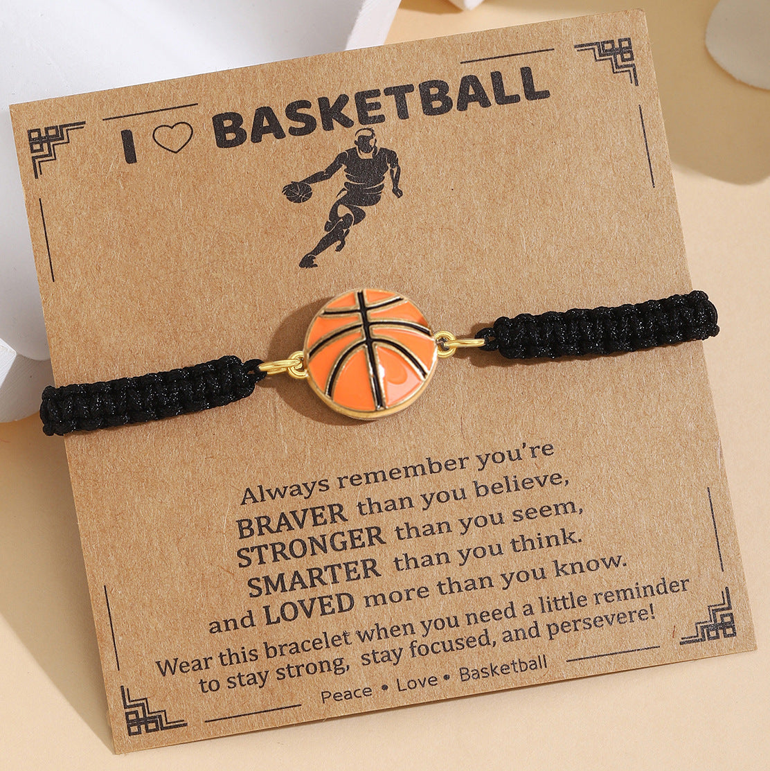 Damenarmband mit Rugby-Motiv und inspirierendem Spruch Shop Nory