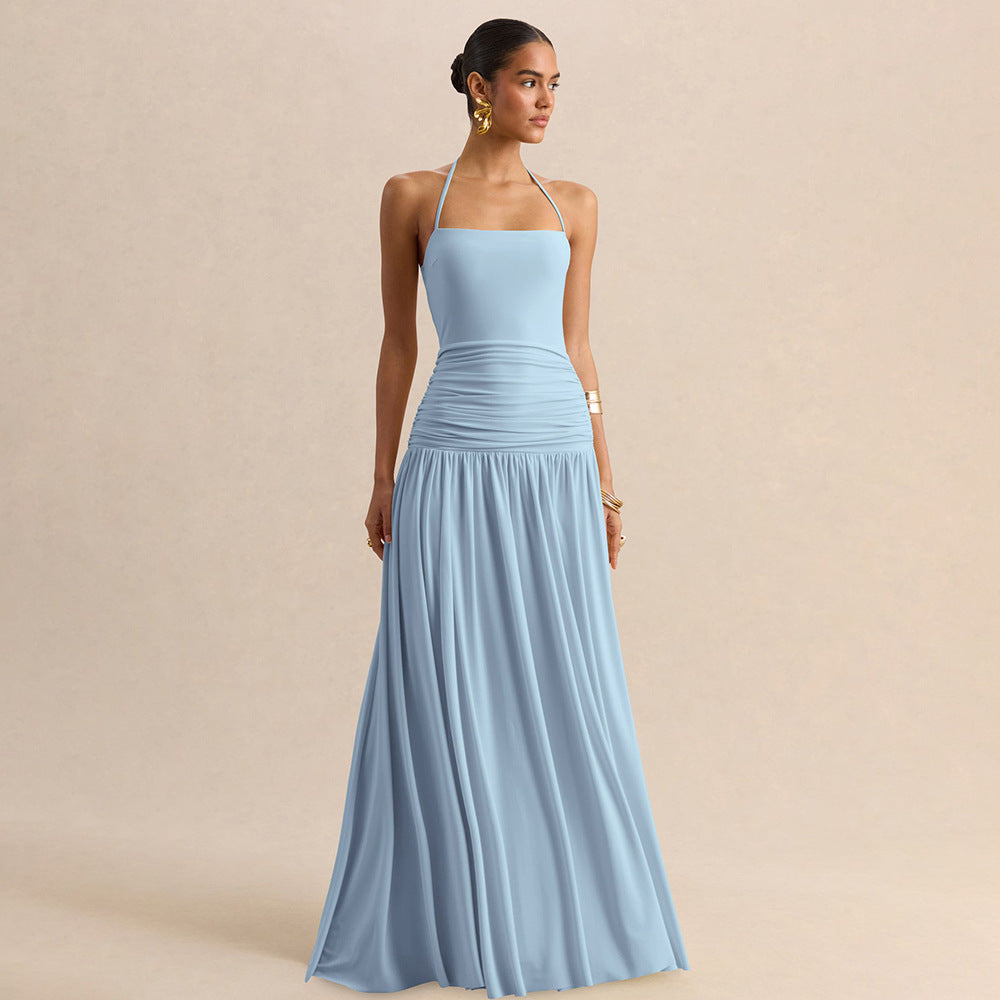 Damen Elegantes Maxikleid mit rüschiertem Oberteil und zarter Silhouette Shopnory