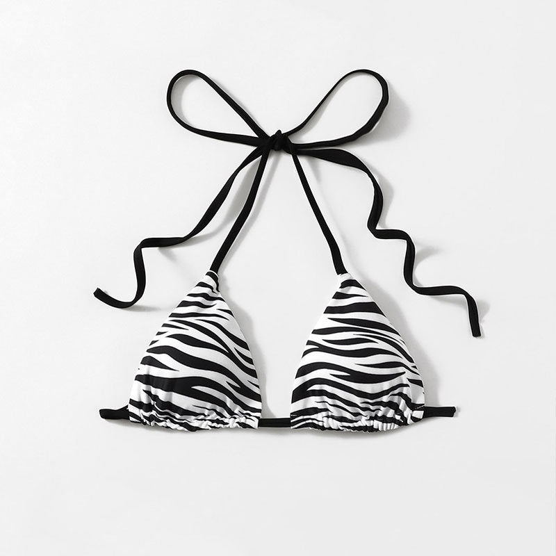 Damen Triangel-Bikini mit verspieltem Wellenmuster