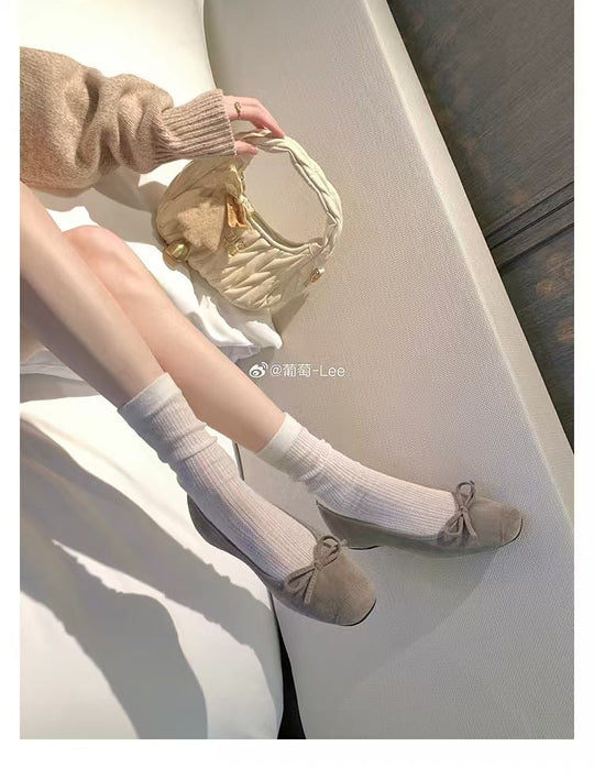 Damen Ballerinas mit runder Spitze und verspieltem Schleifendetail