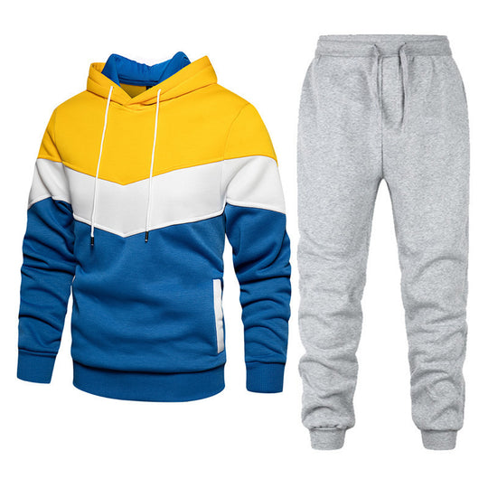 Herren nan athleisure-Set mit Chevron-Kapuze, fleecegefüttertem Pullover und schmal zulaufender Jogginghose Shop Nory