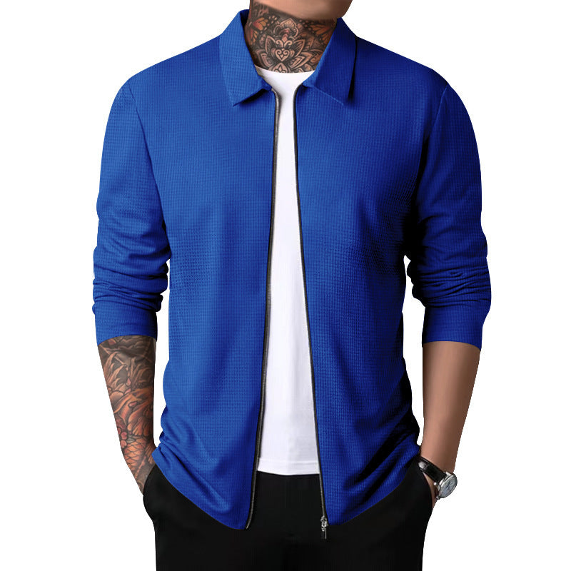 Herren Freizeitjacke mit durchgehendem Reißverschluss und strukturiertem GewShopnorye