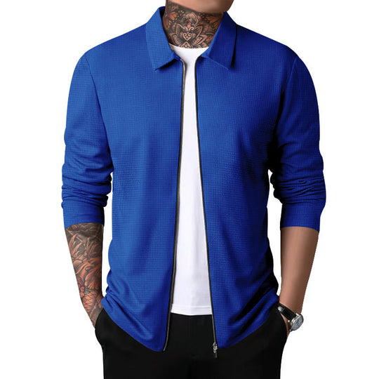 Herren Freizeitjacke mit durchgehendem Reißverschluss und strukturiertem GewShopnorye