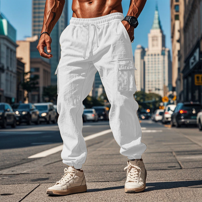 Herren Cargo-Jogginghose mit verstellbarem Kordelzug und mehreren Seitentaschen