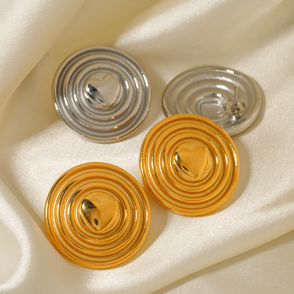 Damen Ohrhänger mit spiralisiertem Muster aus hypoallergenem Edelstahl Shop Nory