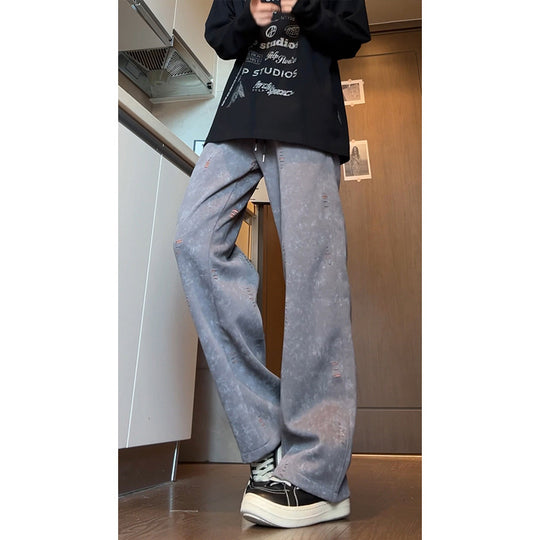 Herren Oversized Cordhose mit Distressed‑Details, weitem Bein und Tunnelzug Shop Nory