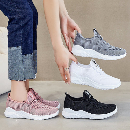 Damen nan ultraleichter 3D-Strick Slip-On Sneaker mit elastischer Schnürung, Zuglasche und dämpfender EVA-Mittelsohle Shop Nory