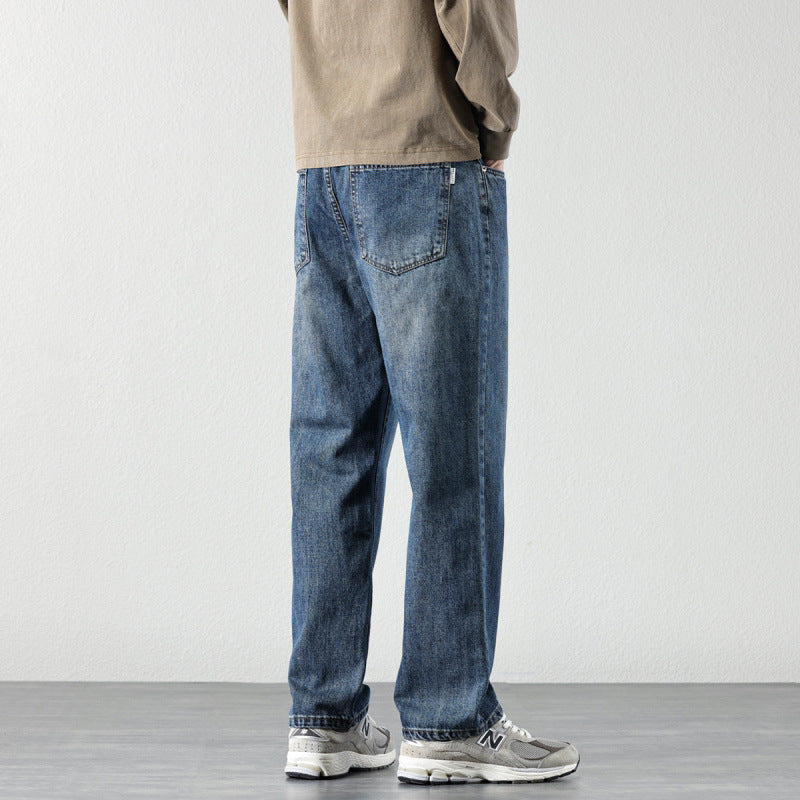 Herren Weite Straight‑Leg Denim-Jeans mit Vintage-Wash und lockerer Passform Shop Nory