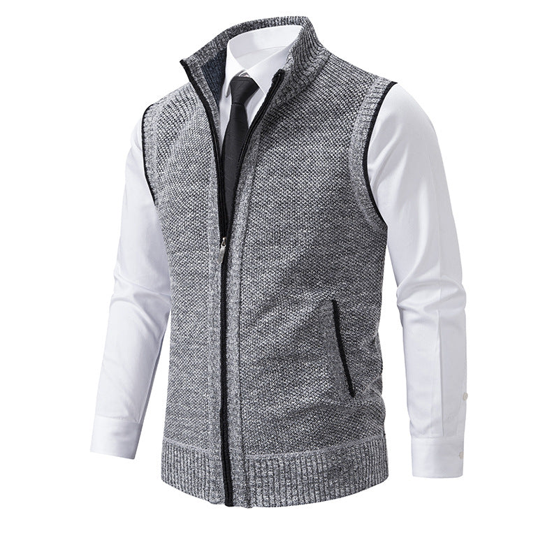 Herren Strickweste mit Reißverschluss und strukturiertem Design