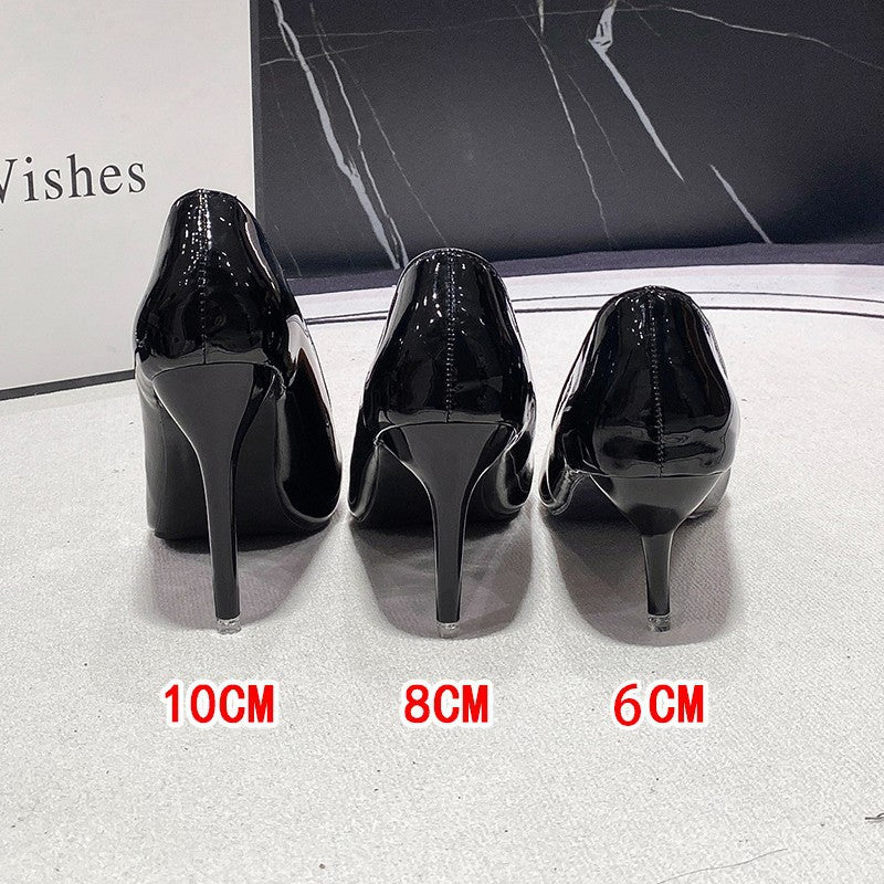 Damen elegante spitze High Heels mit glänzendem Finish