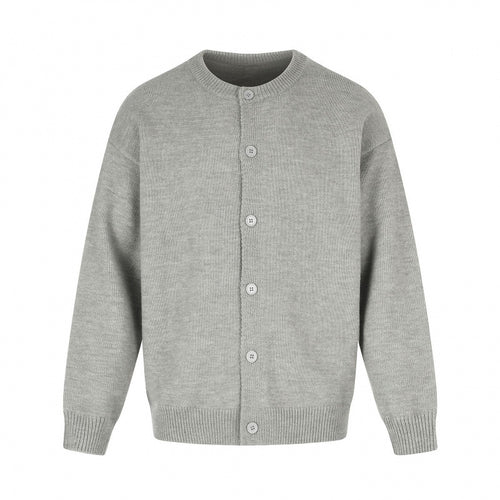 Unisex Boxy-Strickcardigan mit Rundhalsausschnitt und durchgehender Knopfleiste Shop Nory