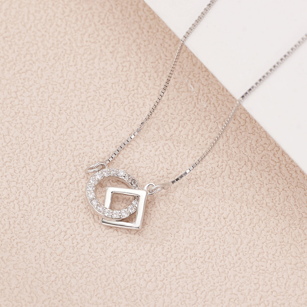 Damen Halskette mit kreativem Doppeldesign und funkelnden Kristallen Shop Nory