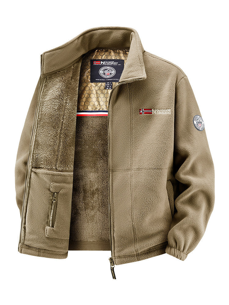 Damen Thermo-Fleecejacke mit wärmendem Teddyfutter, Stehkragen und Reißverschlusstaschen Shop Nory
