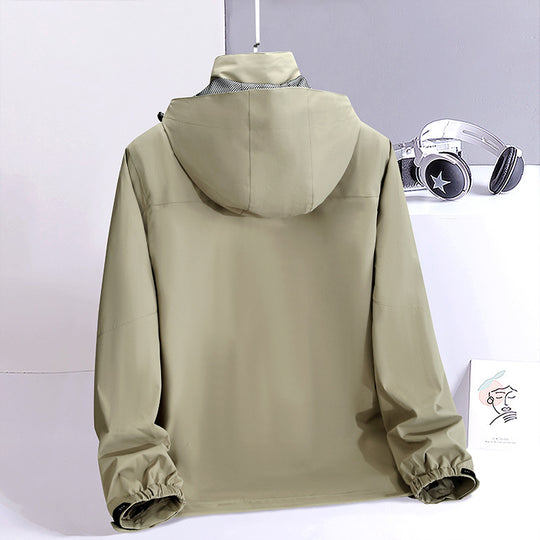 Herren leichte wasserabweisende Fieldjacke mit Kapuze und Multifachtaschen Shop Nory