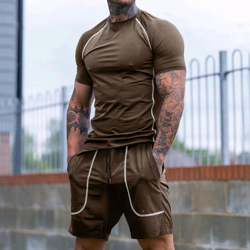 Herren Sportlicher Kurzarmanzug mit praktischem Taschendesign