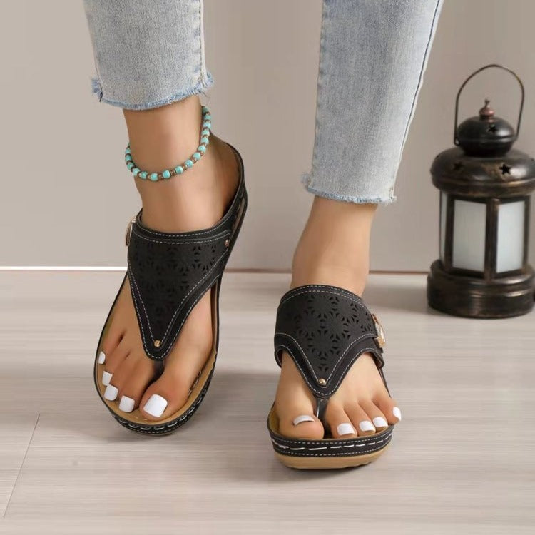 Damen Keil-Sandalen mit ergonomischer Fußbettung und verstellbarem Zehensteg Shop Nory