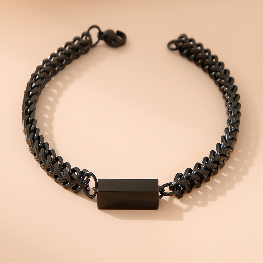 Damen stilvolles Gliederarmband mit gravierbarem Element Shop Nory