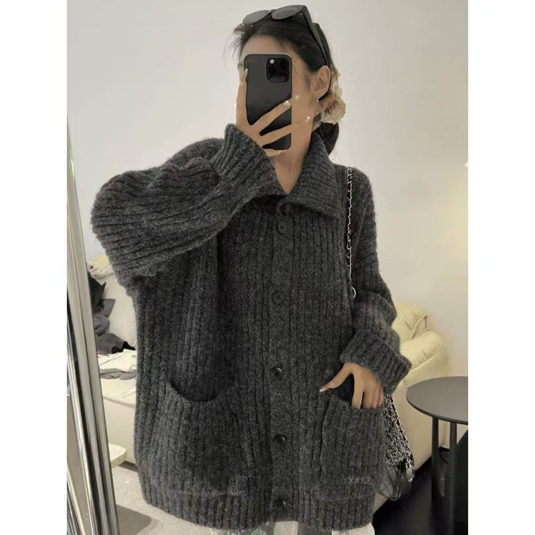 Damen Kuscheliger Grobstrick Cardigan Shop Nory